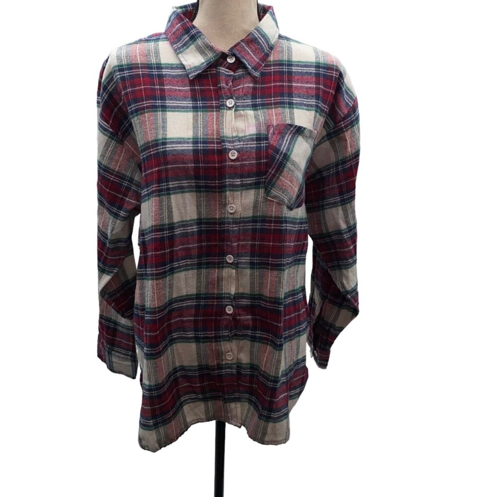 Madison Taylor 1X Women’s Plaid Button up Flannel Shirt
